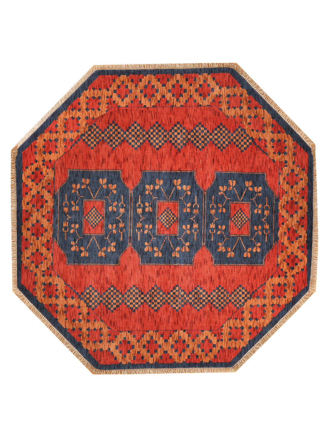 Nomad Multicolor Panel Rug – Bold Tribal Geometry with Layered Medallion Design