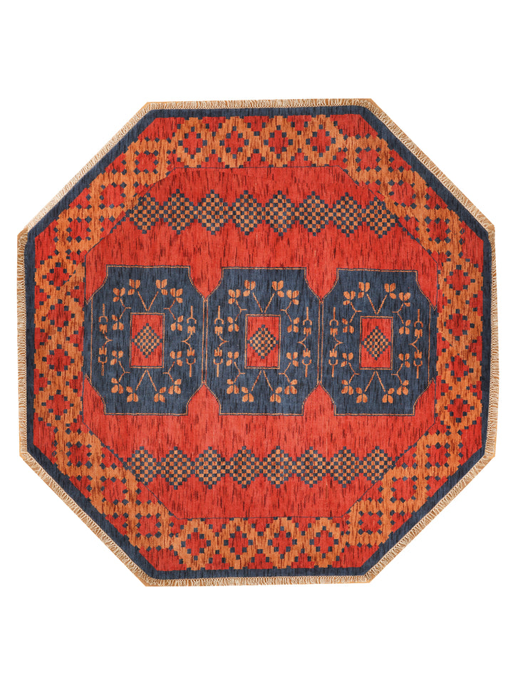 Nomad Multicolor Panel Rug – Bold Tribal Geometry with Layered Medallion Design