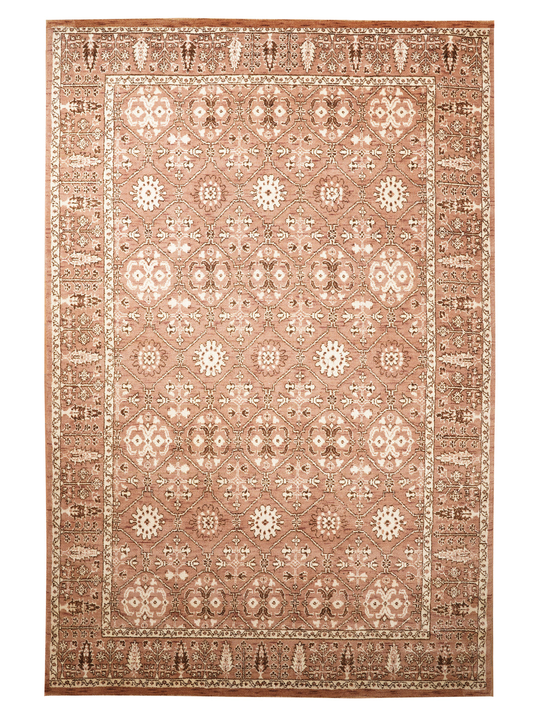 Light Brown & Beige Hand-Knotted Wool Oriental Runner Rug
