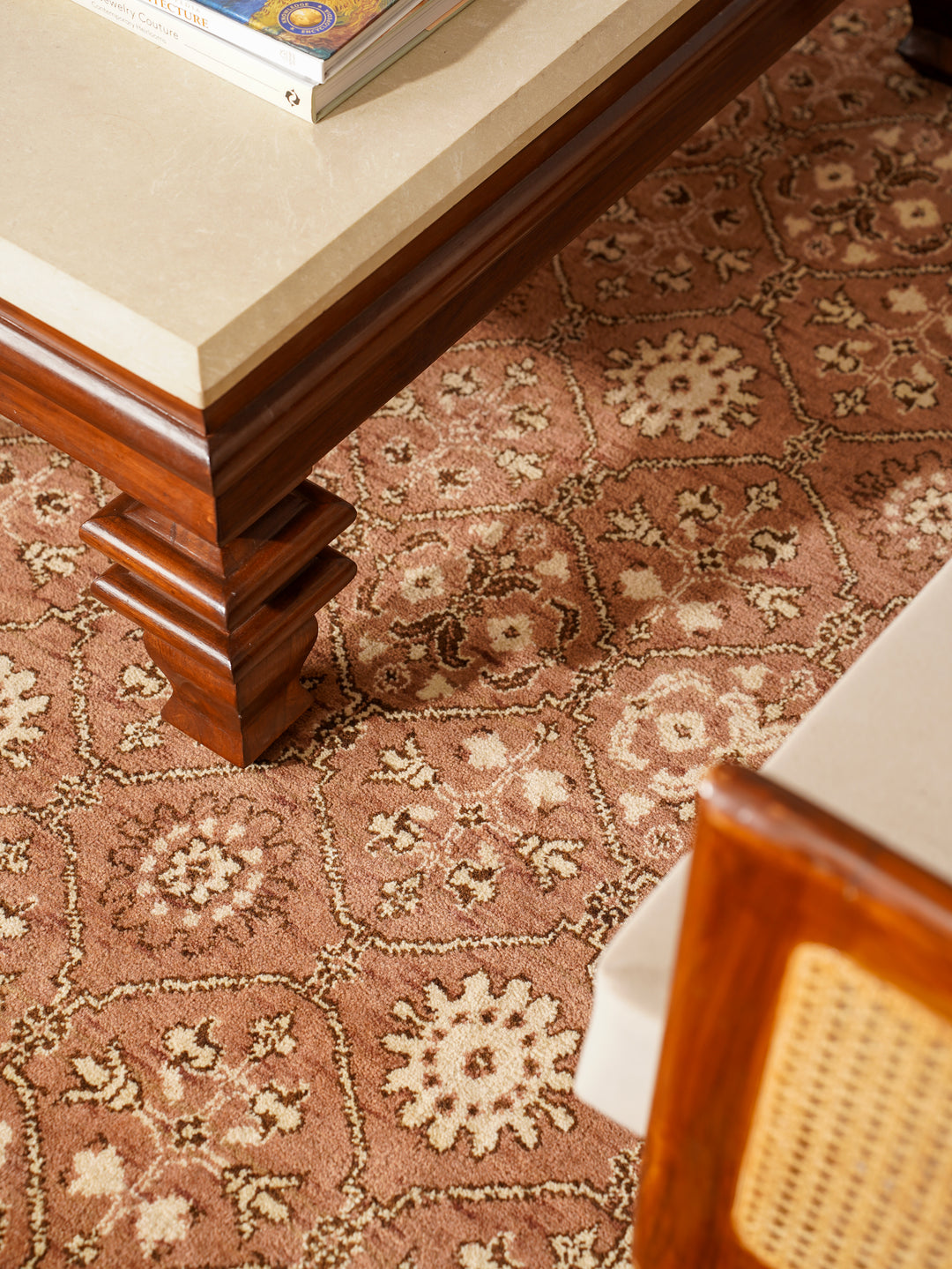 Light Brown & Beige Hand-Knotted Wool Oriental Runner Rug