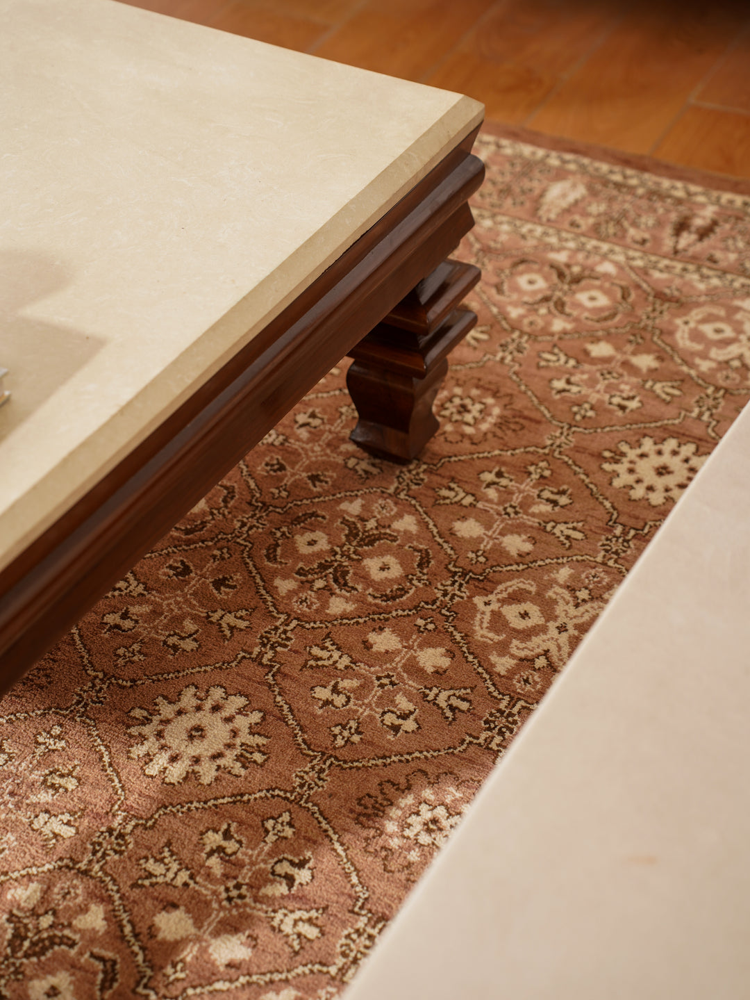 Light Brown & Beige Hand-Knotted Wool Oriental Runner Rug