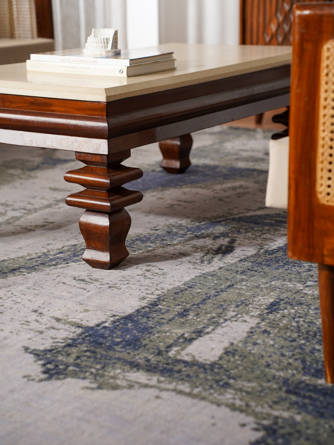 Multicolor Abstract Textured Area Rug with Modern Distressed Pattern