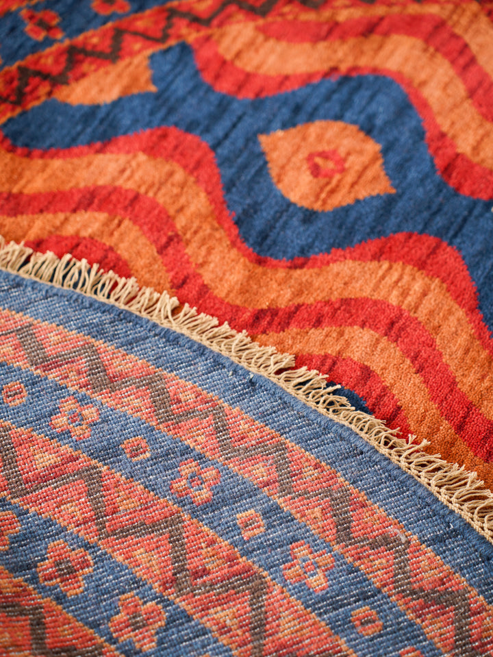 Hand Knotted Oriental Multicolor Wool Area Rug