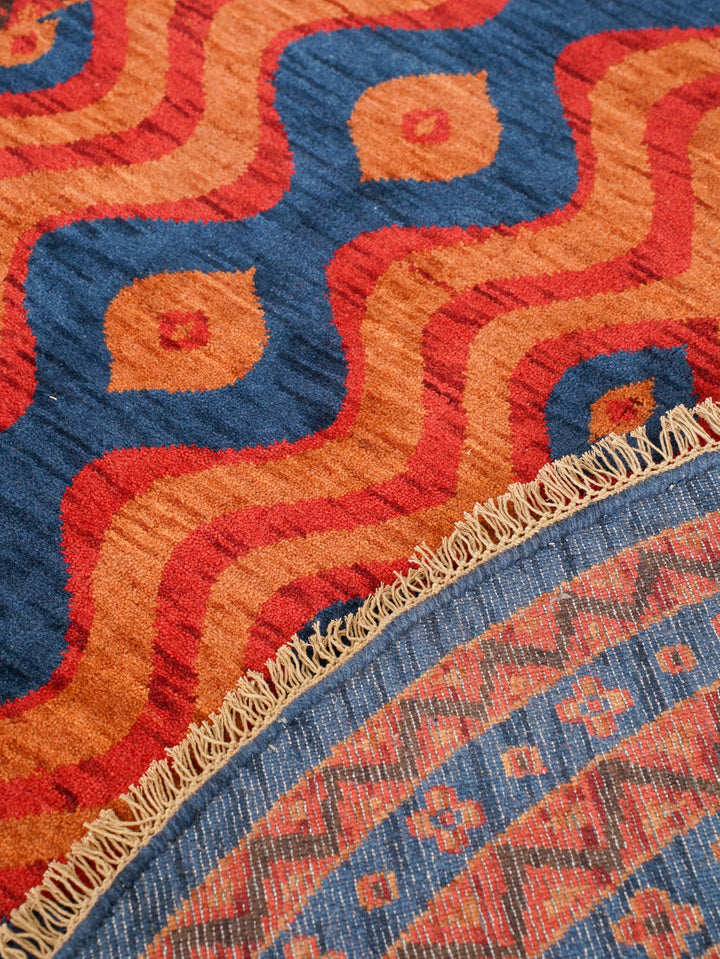 Hand Knotted Oriental Multicolor Wool Area Rug