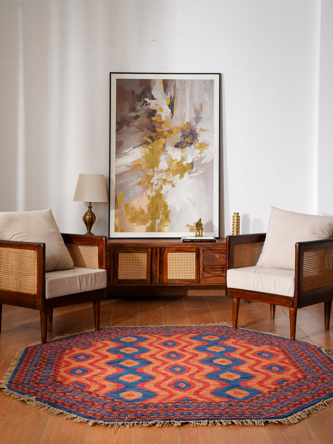 Hand Knotted Oriental Multicolor Wool Area Rug
