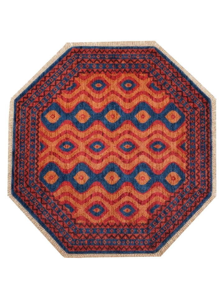Hand Knotted Oriental Multicolor Wool Area Rug