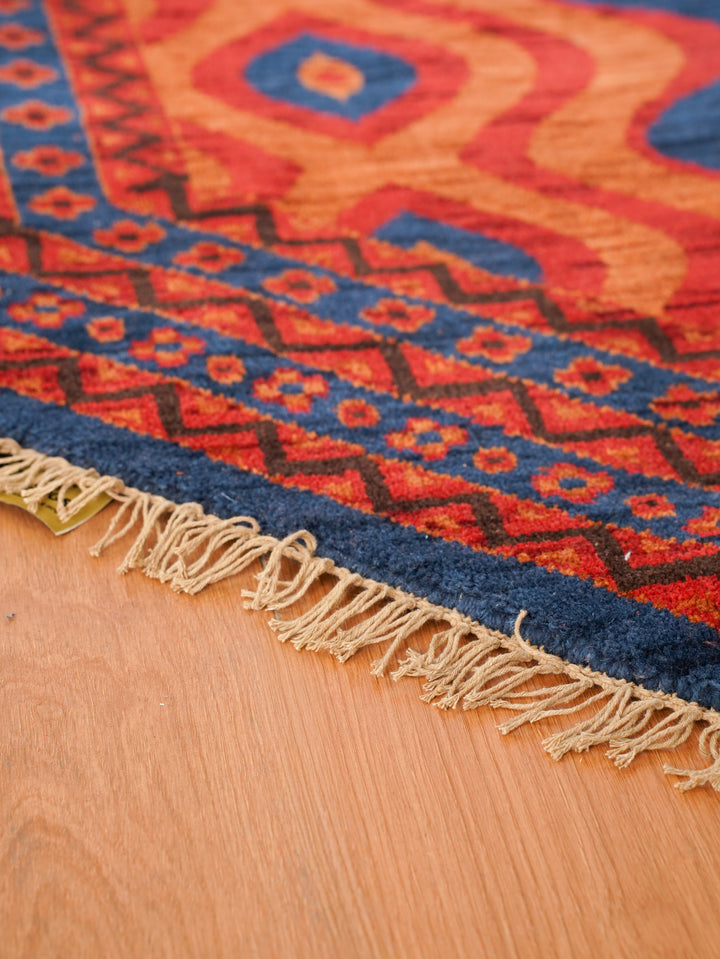 Hand Knotted Oriental Multicolor Wool Area Rug