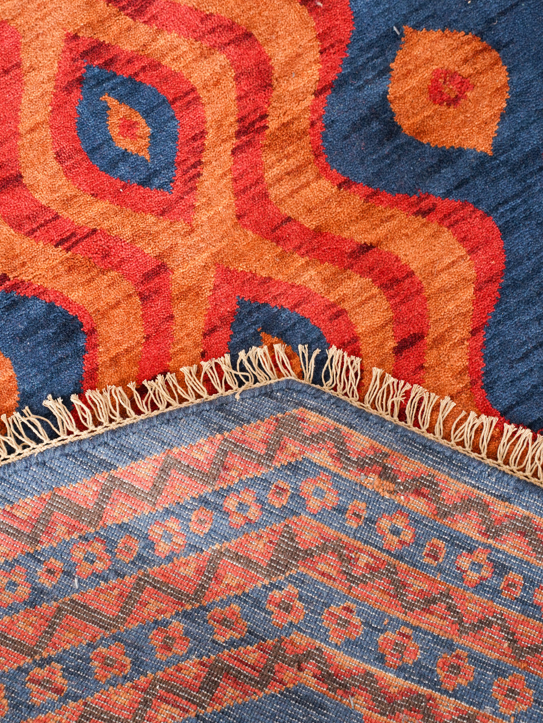Hand Knotted Oriental Multicolor Wool Area Rug