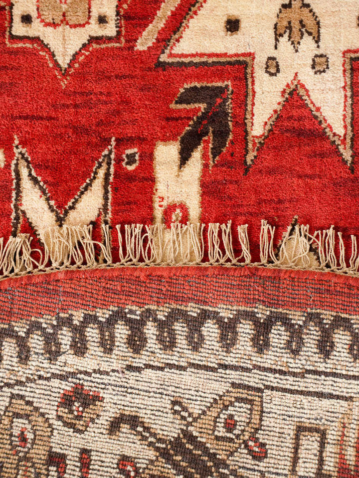 Hand Knotted Oriental Wool Red Cream Area Rug
