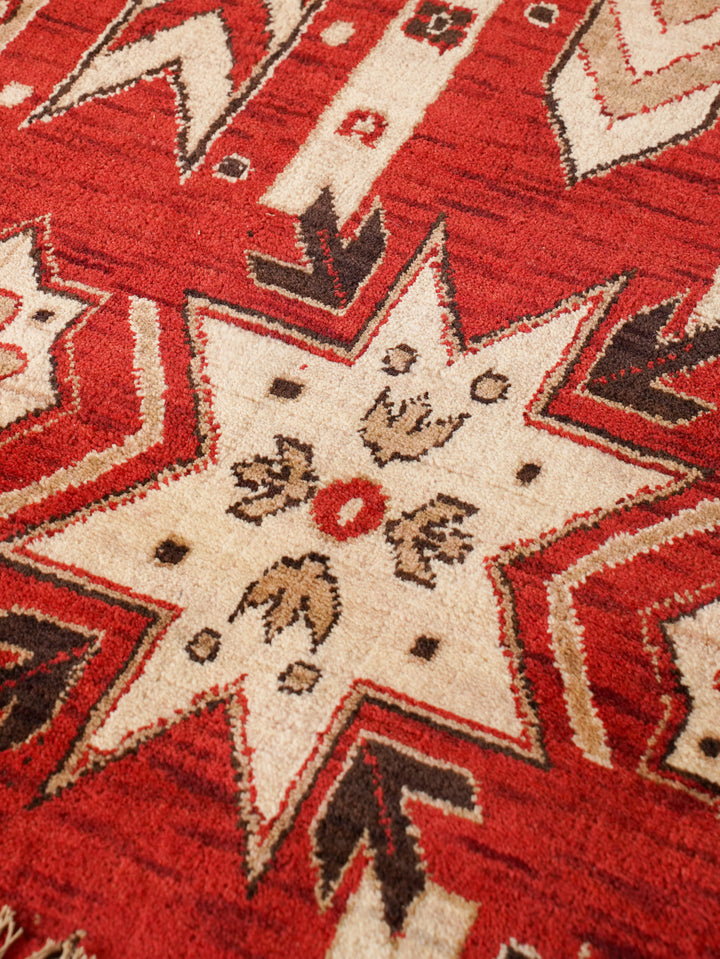 Hand Knotted Oriental Wool Red Cream Area Rug