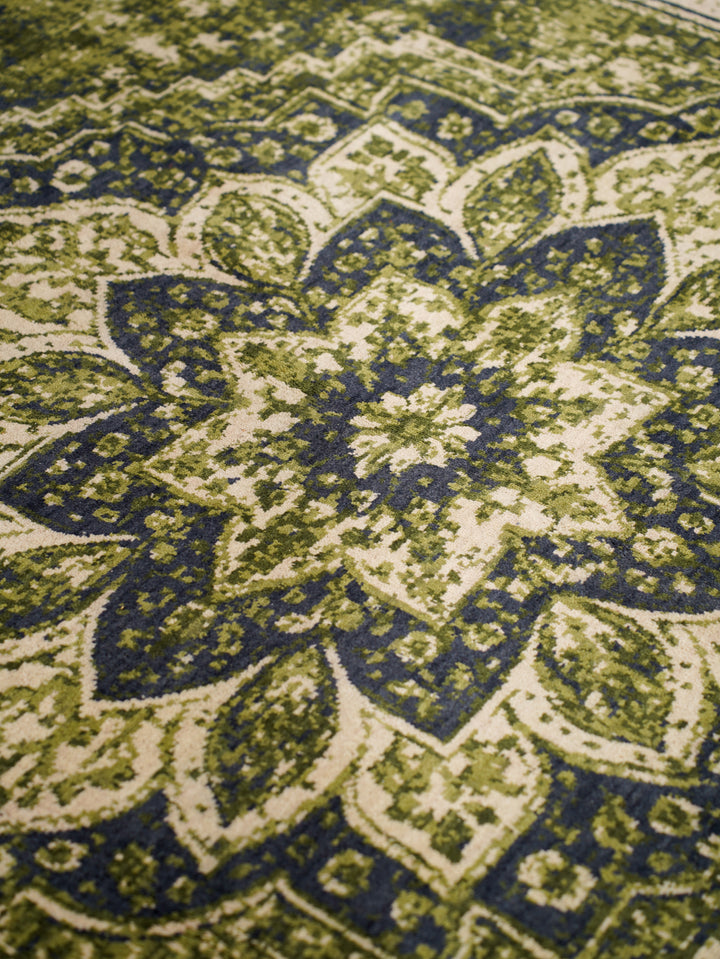 Hand Knotted Oriental Wool Light Green Area Rug