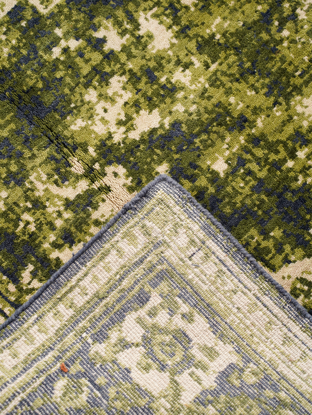 Hand Knotted Oriental Wool Light Green Area Rug
