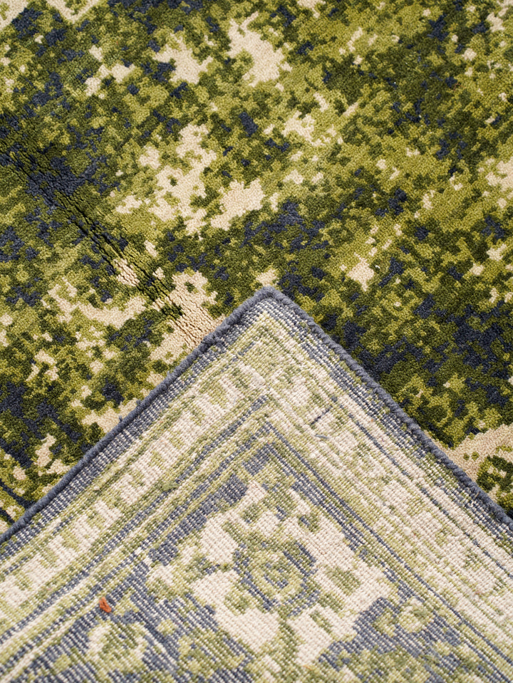 Hand Knotted Oriental Wool Light Green Area Rug