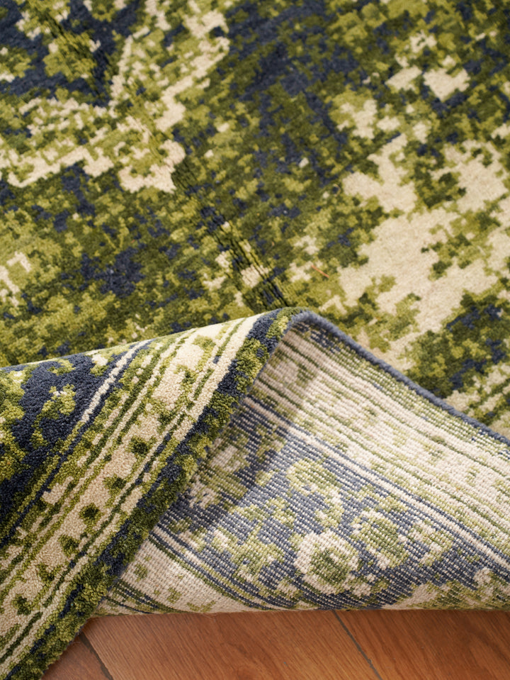 Hand Knotted Oriental Wool Light Green Area Rug