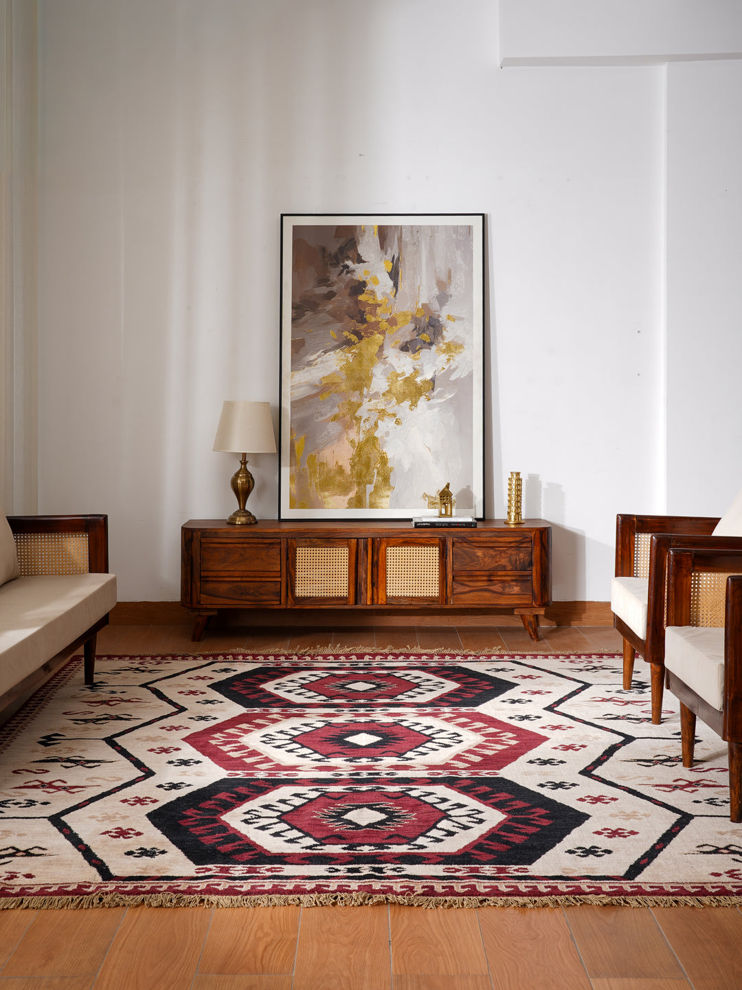 Hand Knotted Oriental Wool Multicolor Area Rug
