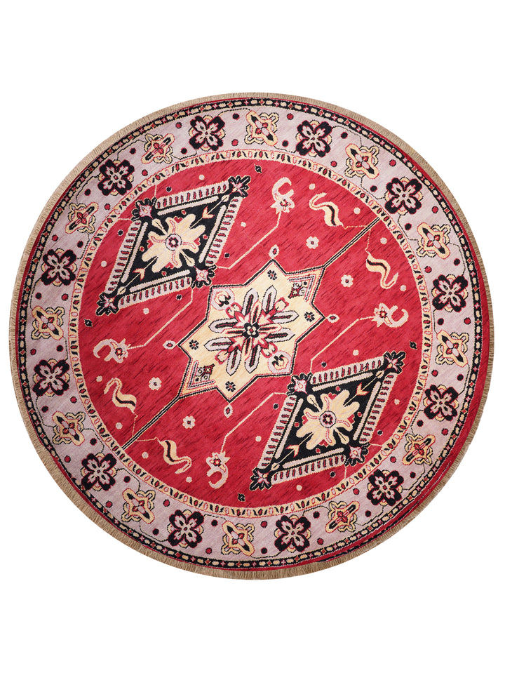 Hand Knotted Oriental Wool Red Beige Area Rug