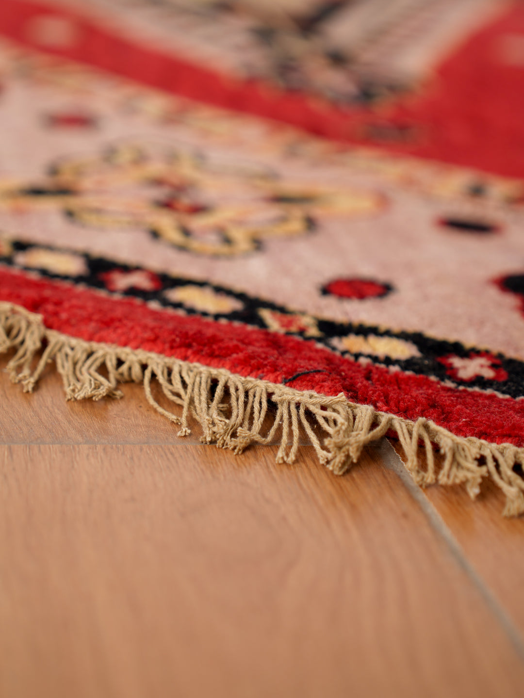 Hand Knotted Oriental Wool Red Beige Area Rug