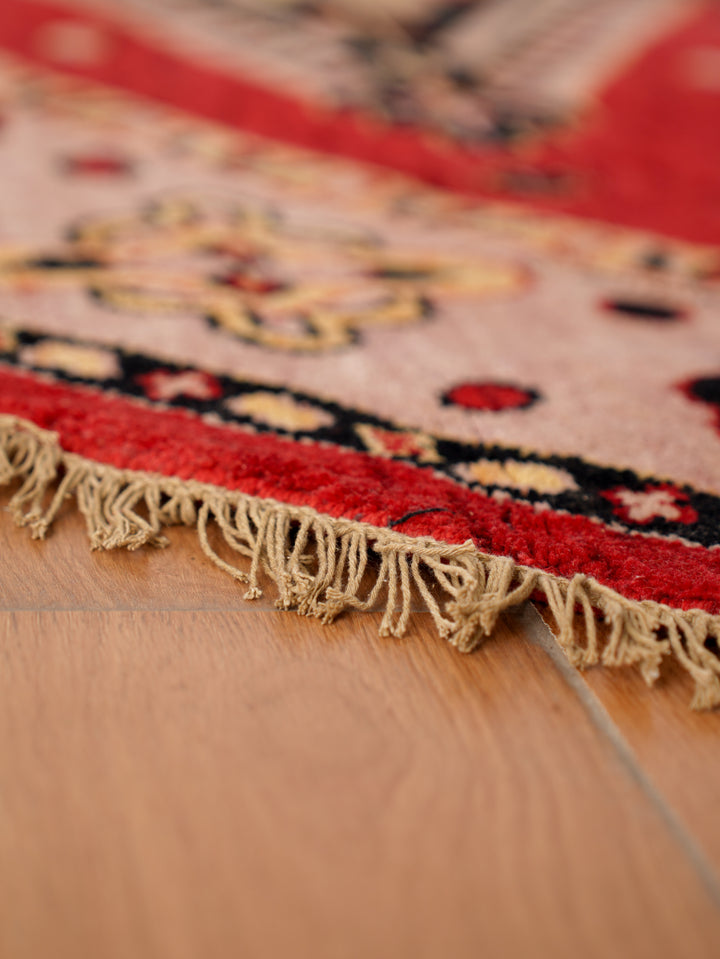 Hand Knotted Oriental Wool Red Beige Area Rug