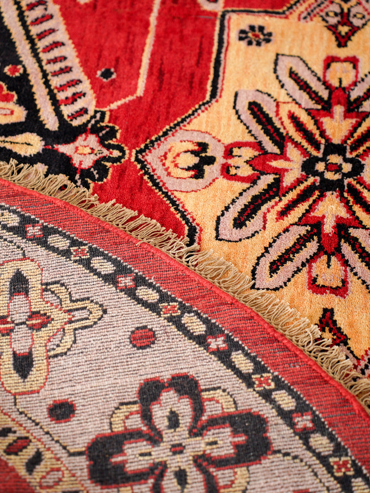 Hand Knotted Oriental Wool Red Beige Area Rug