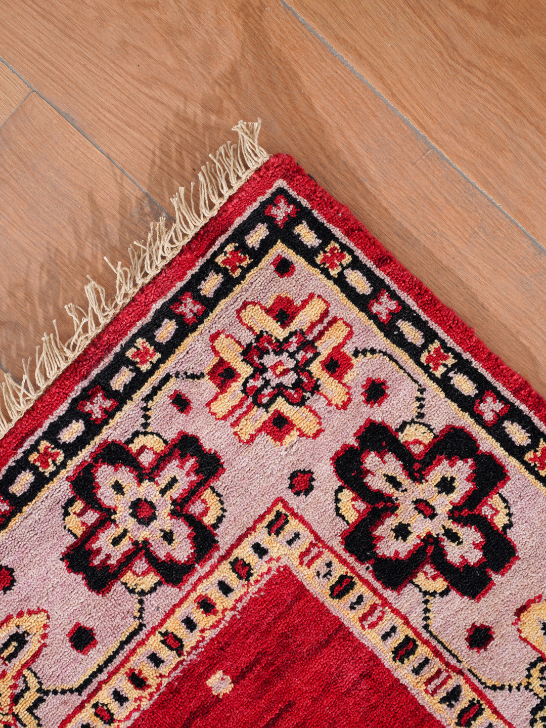 Hand Knotted Oriental Wool Red Beige Area Rug