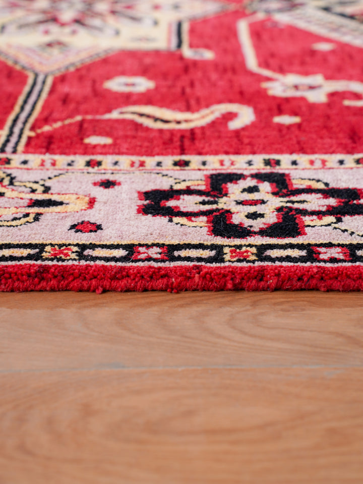 Hand Knotted Oriental Wool Red Beige Area Rug