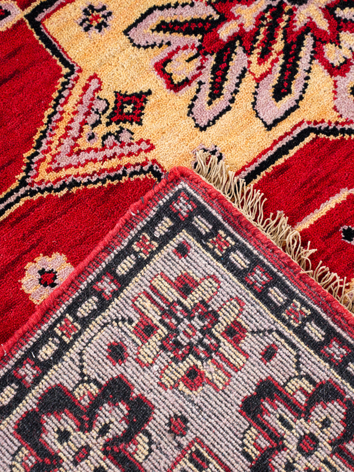 Hand Knotted Oriental Wool Red Beige Area Rug