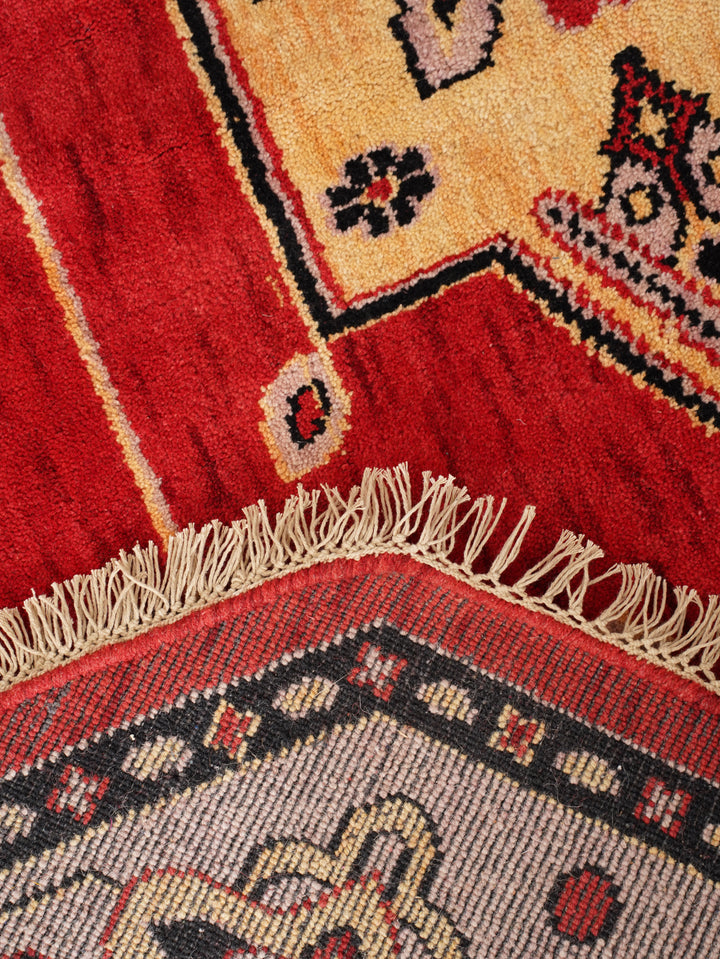 Hand Knotted Oriental Wool Red Beige Area Rug