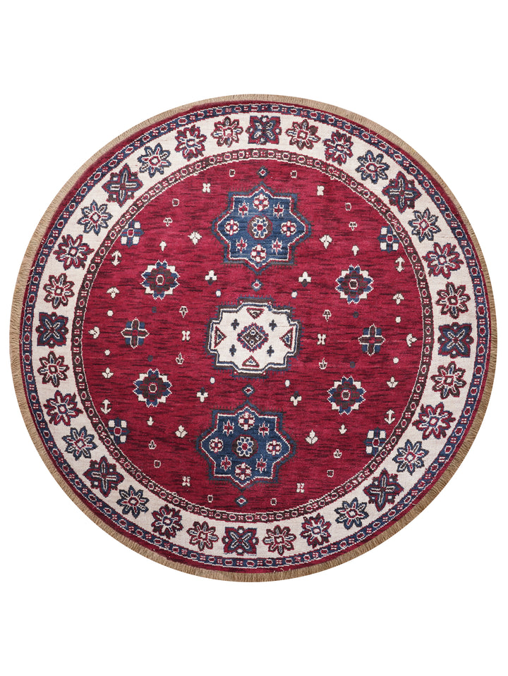 Hand Knotted Oriental Wool Red Cream Area Rug