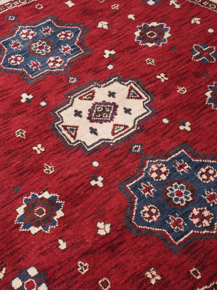 Hand Knotted Oriental Wool Red Cream Area Rug