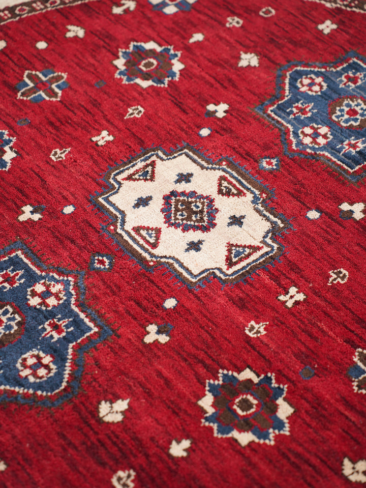 Hand Knotted Oriental Wool Red Cream Area Rug