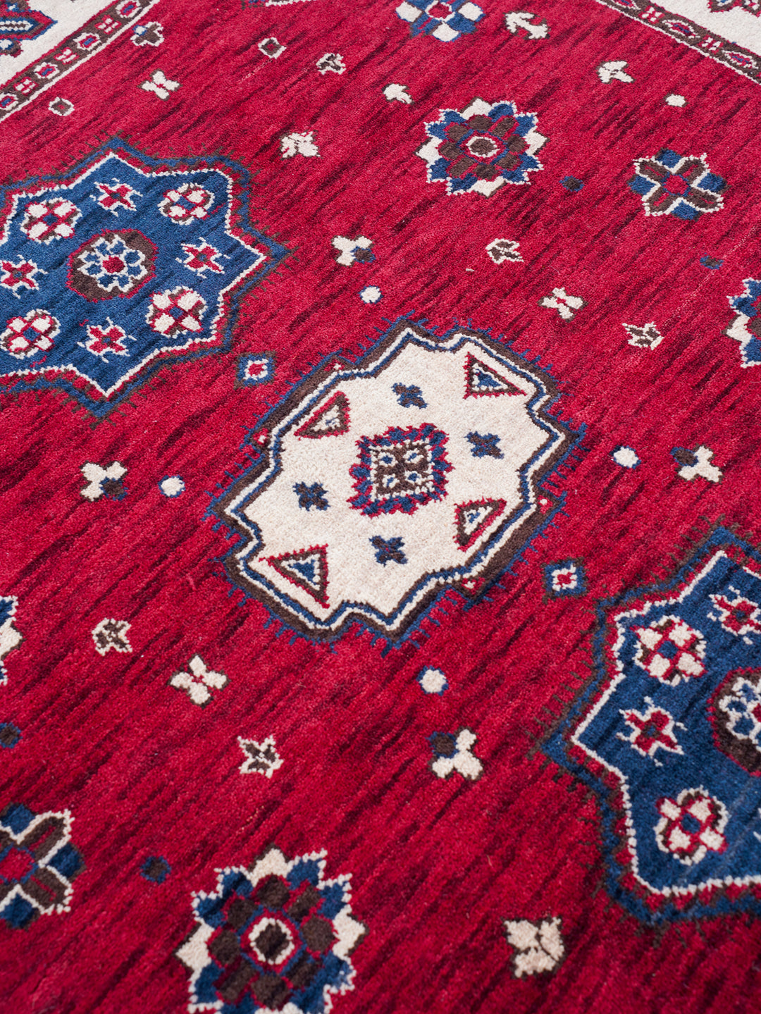 Hand Knotted Oriental Wool Red Cream Area Rug