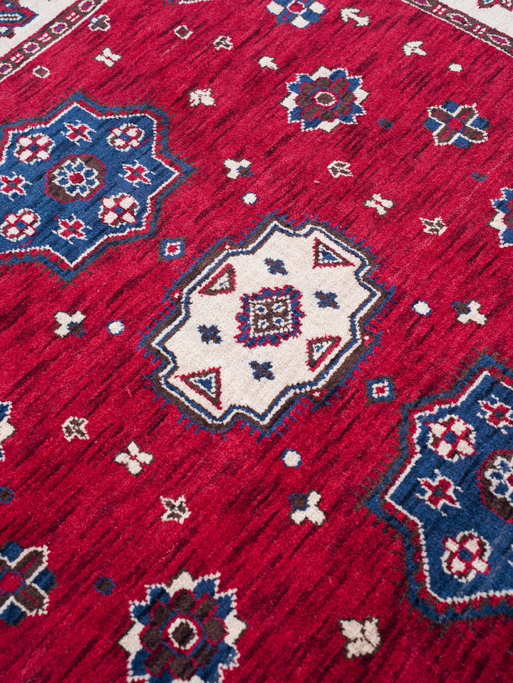 Hand Knotted Oriental Wool Red Cream Area Rug