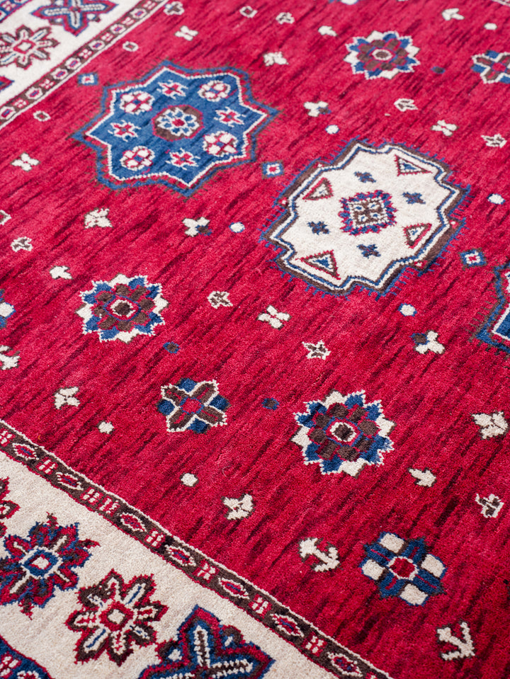 Hand Knotted Oriental Wool Red Cream Area Rug