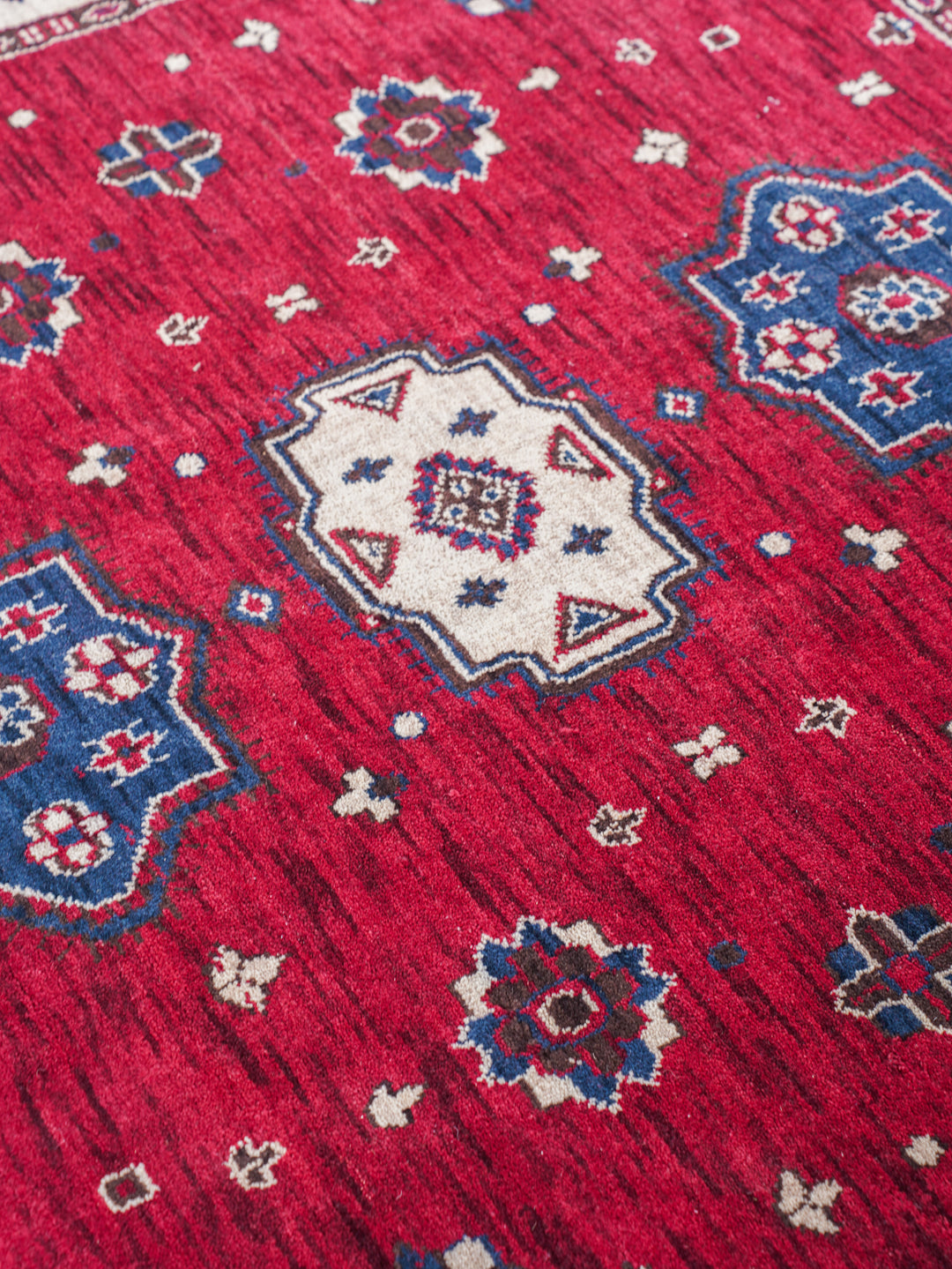 Hand Knotted Oriental Wool Red Cream Area Rug
