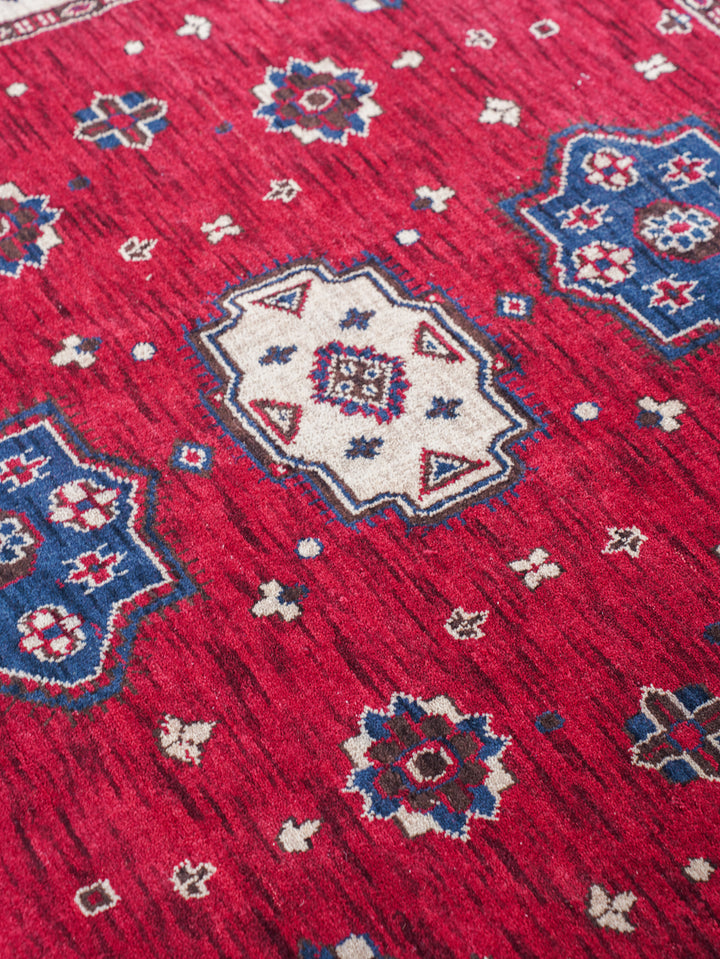Hand Knotted Oriental Wool Red Cream Area Rug
