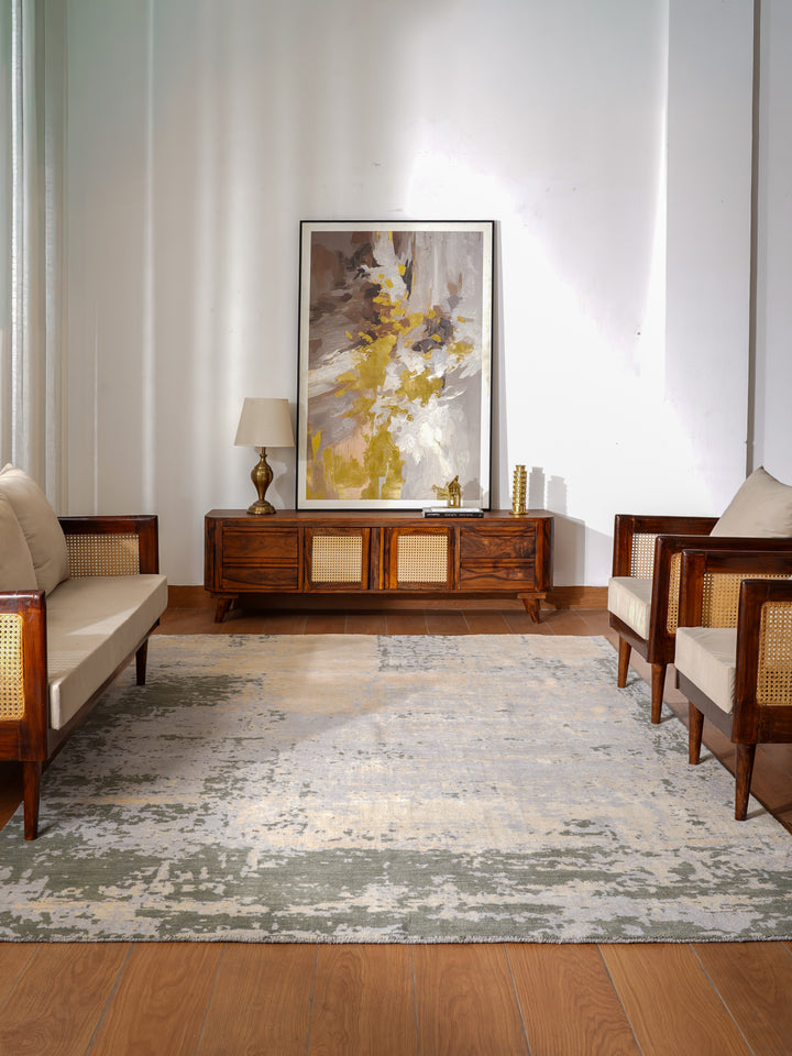 Hand Knotted Abstract Wool Multicolor Area Rug