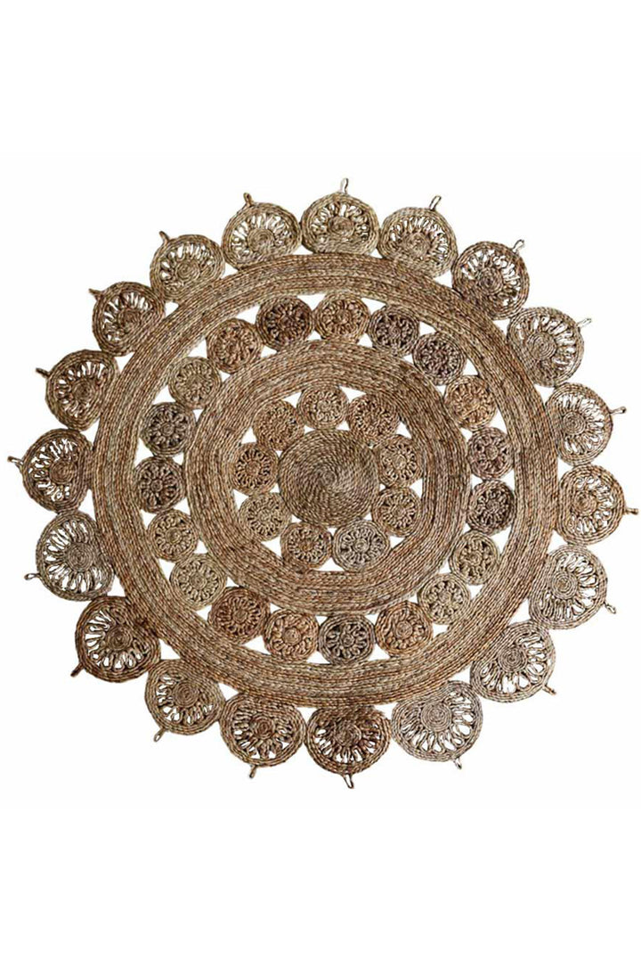 AureliaRound Hand Woven Jute Oriental Rug