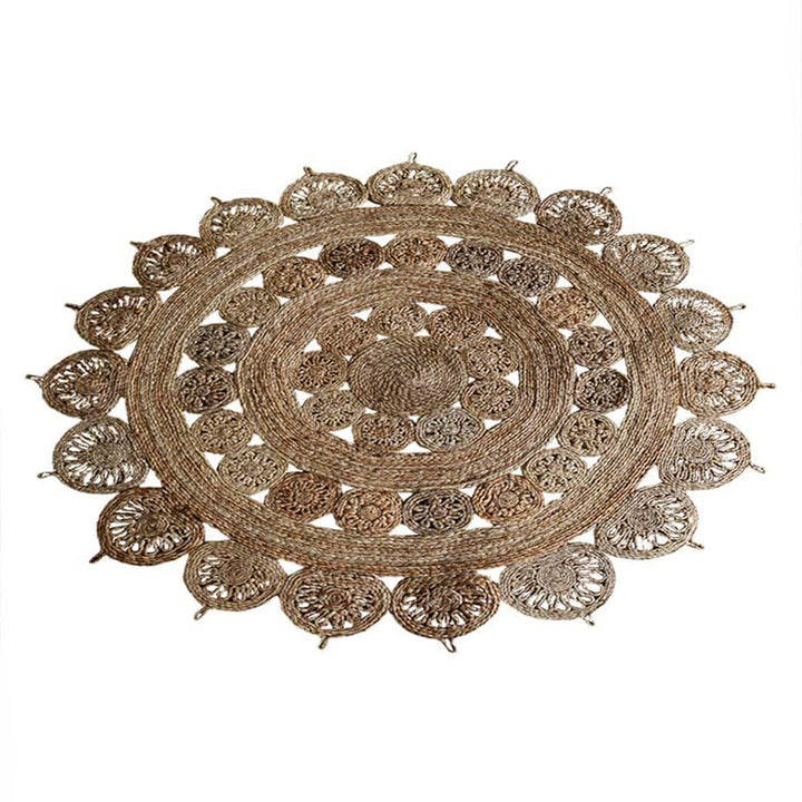 AureliaRound Hand Woven Jute Oriental Rug