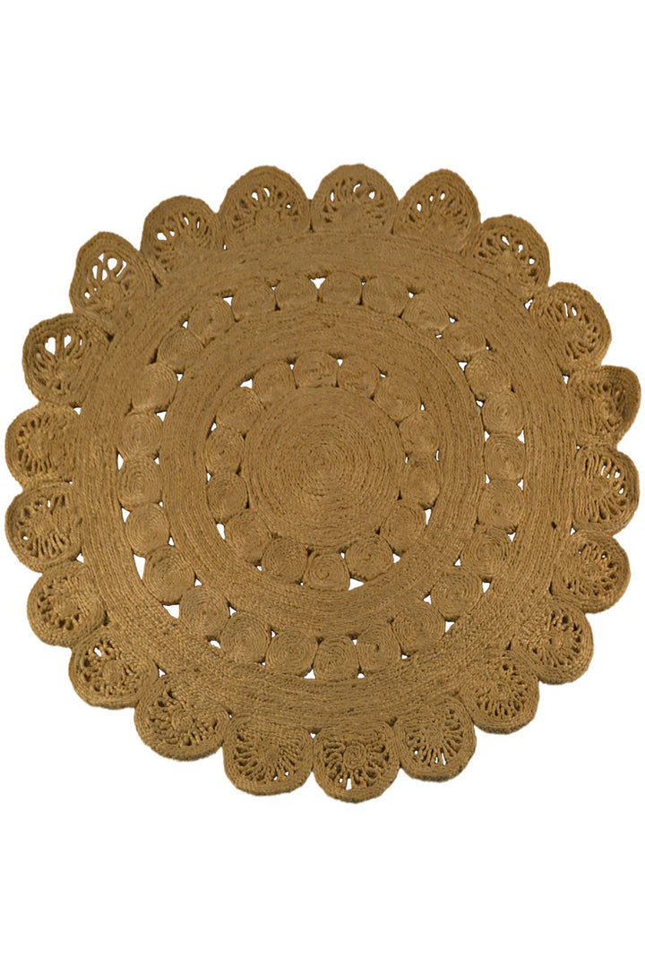Sunara Hand Woven Jute Oriental Round Rug