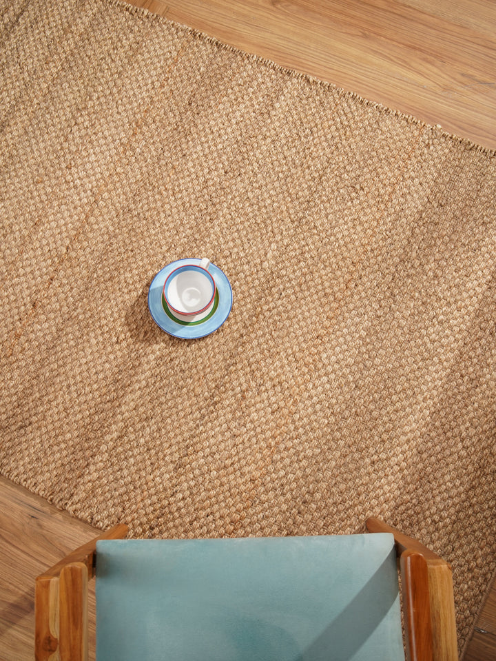Camel Solid Hand-Woven Jute Rug