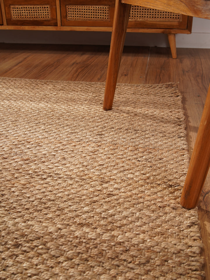 Camel Solid Hand-Woven Jute Rug