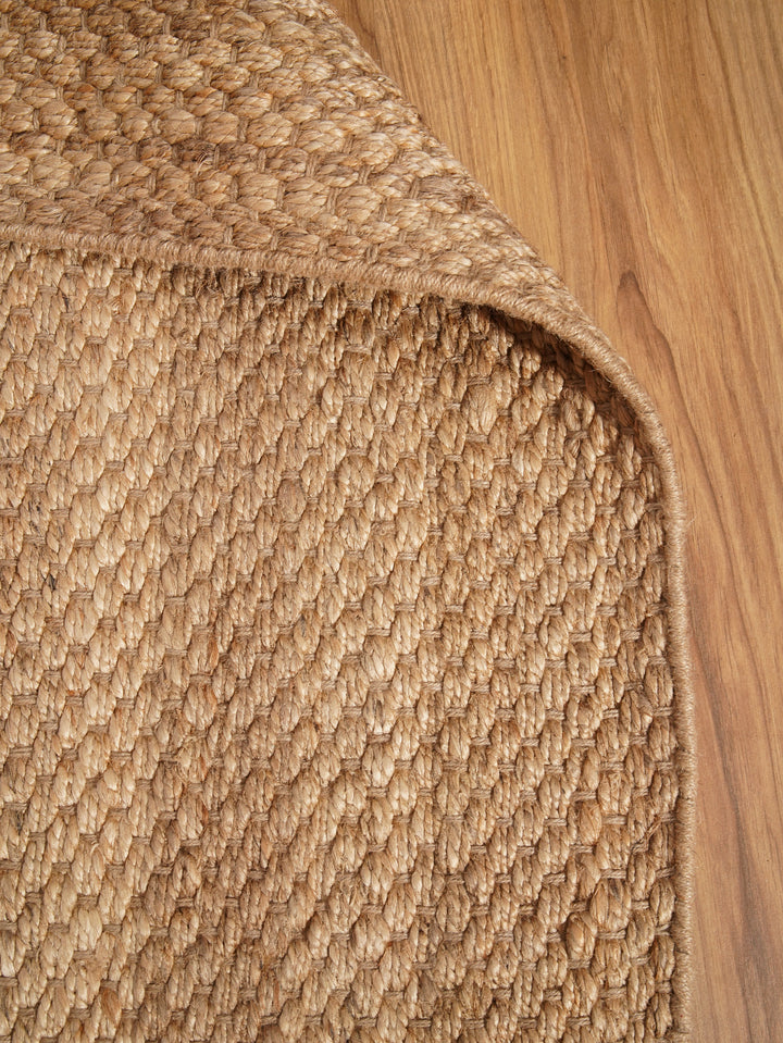 Camel Solid Hand-Woven Jute Rug