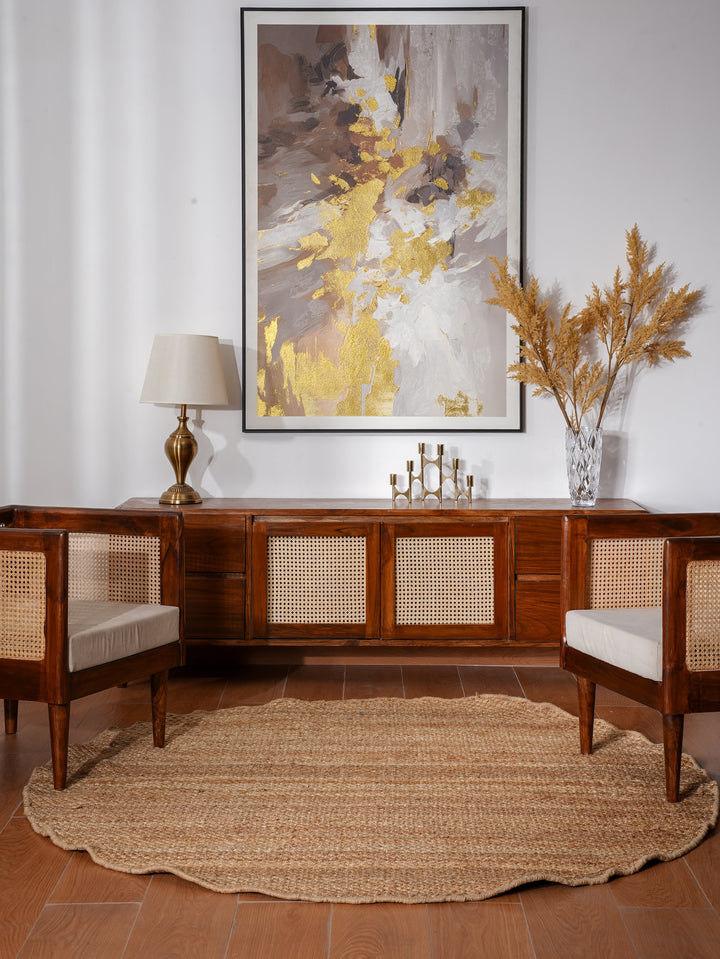 Camel Solid Hand-Woven Jute Rug