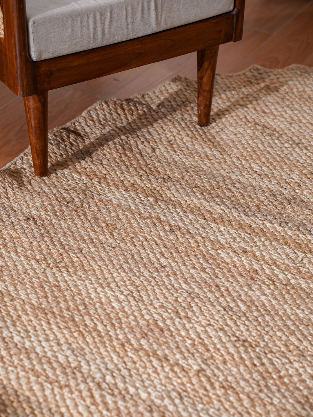 Camel Solid Hand-Woven Jute Rug