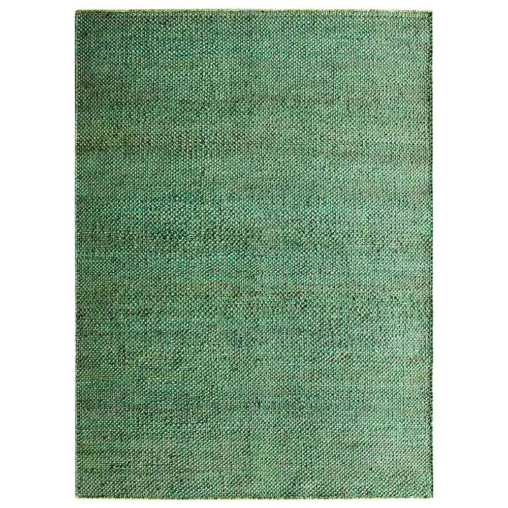 Green Solid Hand-Woven Jute Rug