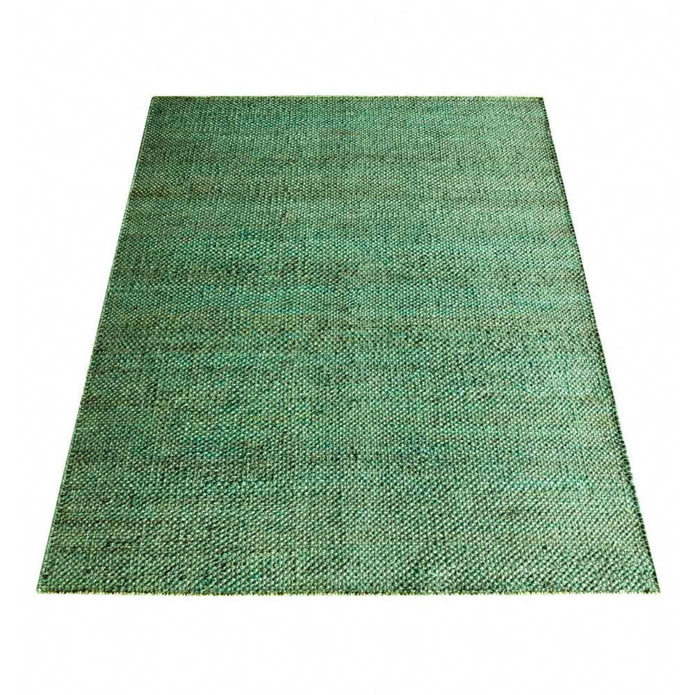 Green Solid Hand-Woven Jute Rug