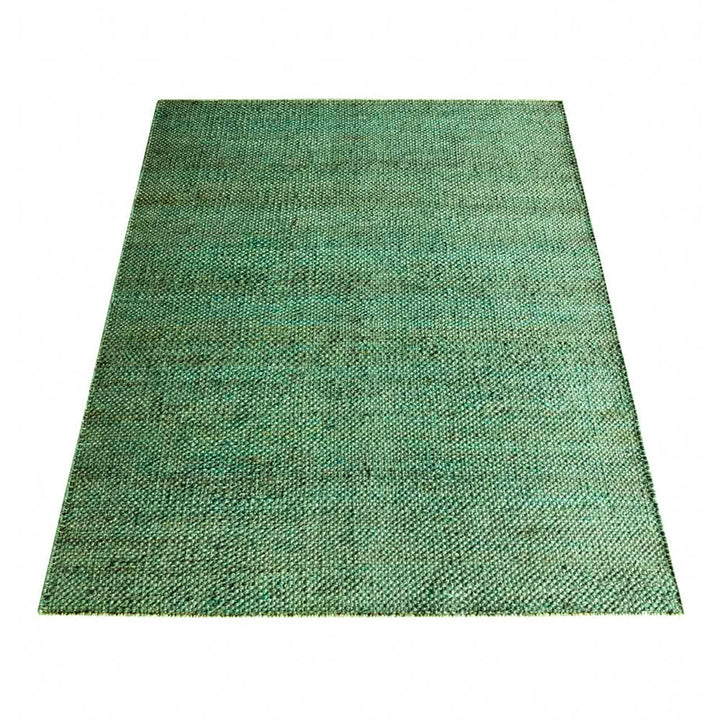 Green Solid Hand-Woven Jute Rug