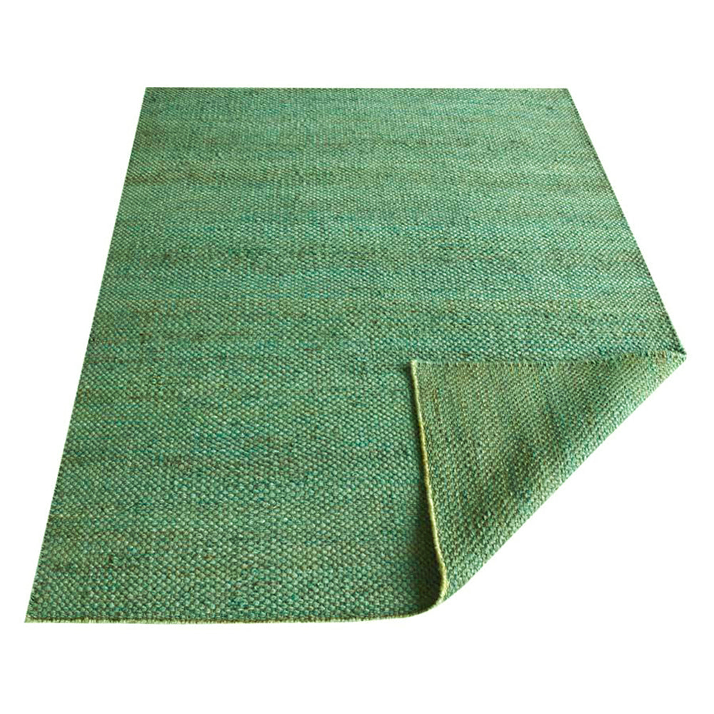 Green Solid Hand-Woven Jute Rug