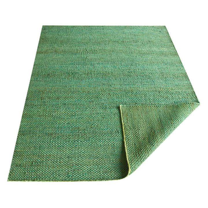 Green Solid Hand-Woven Jute Rug