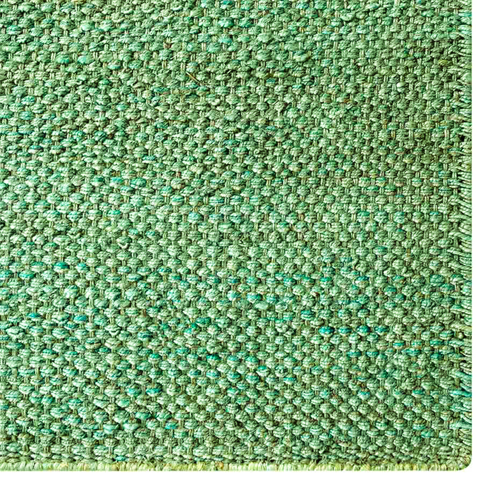 Green Solid Hand-Woven Jute Rug